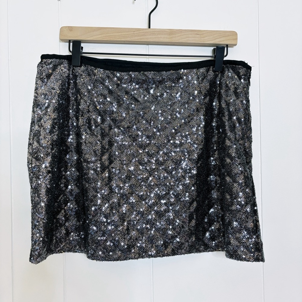 Levi's Black Sequin Mini Skirt L